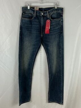 Levi's Men's Slim Straight Jeans in Dark Blue Wash Men's Size 34